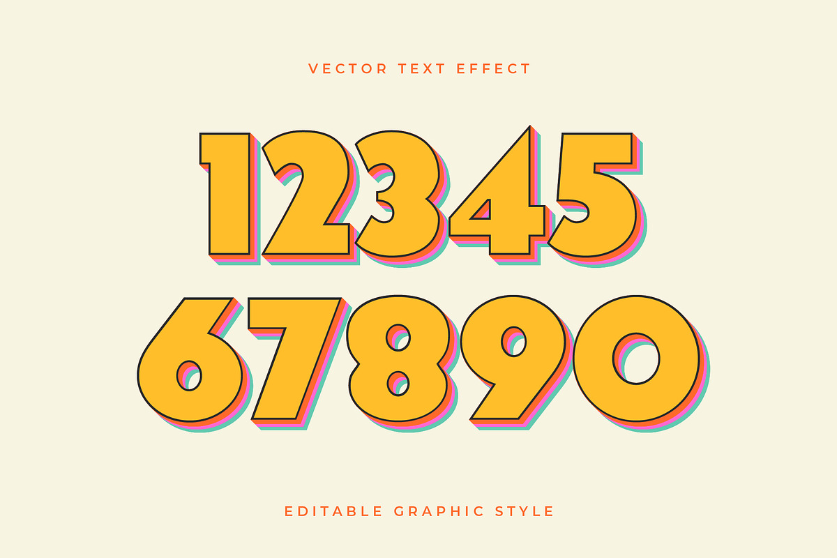 Retro Block Shadow Text Effect preview 2