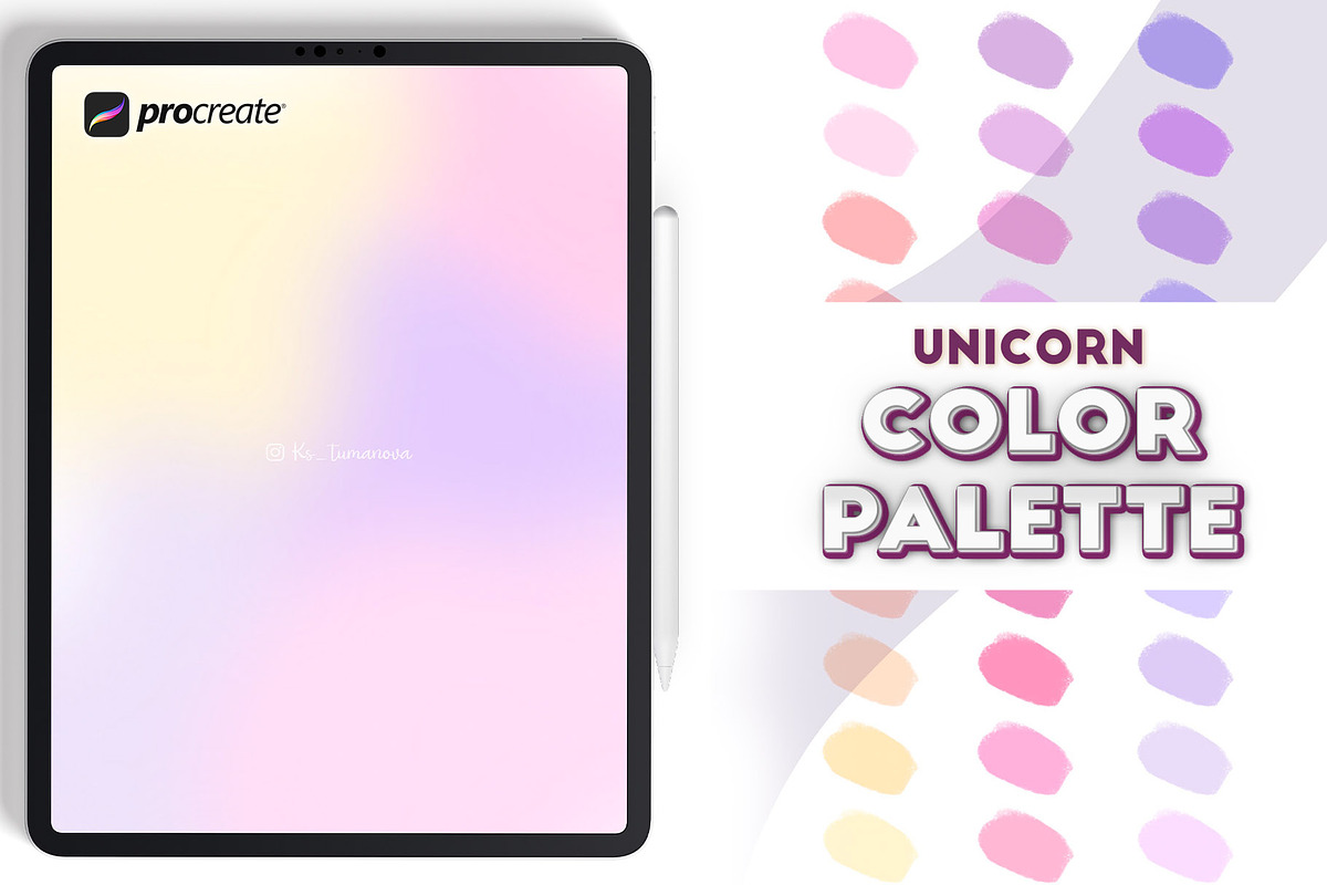 Procreate unicorn color swatches, a Palette Add-On by KsTumanova (Photo 1 of 2)