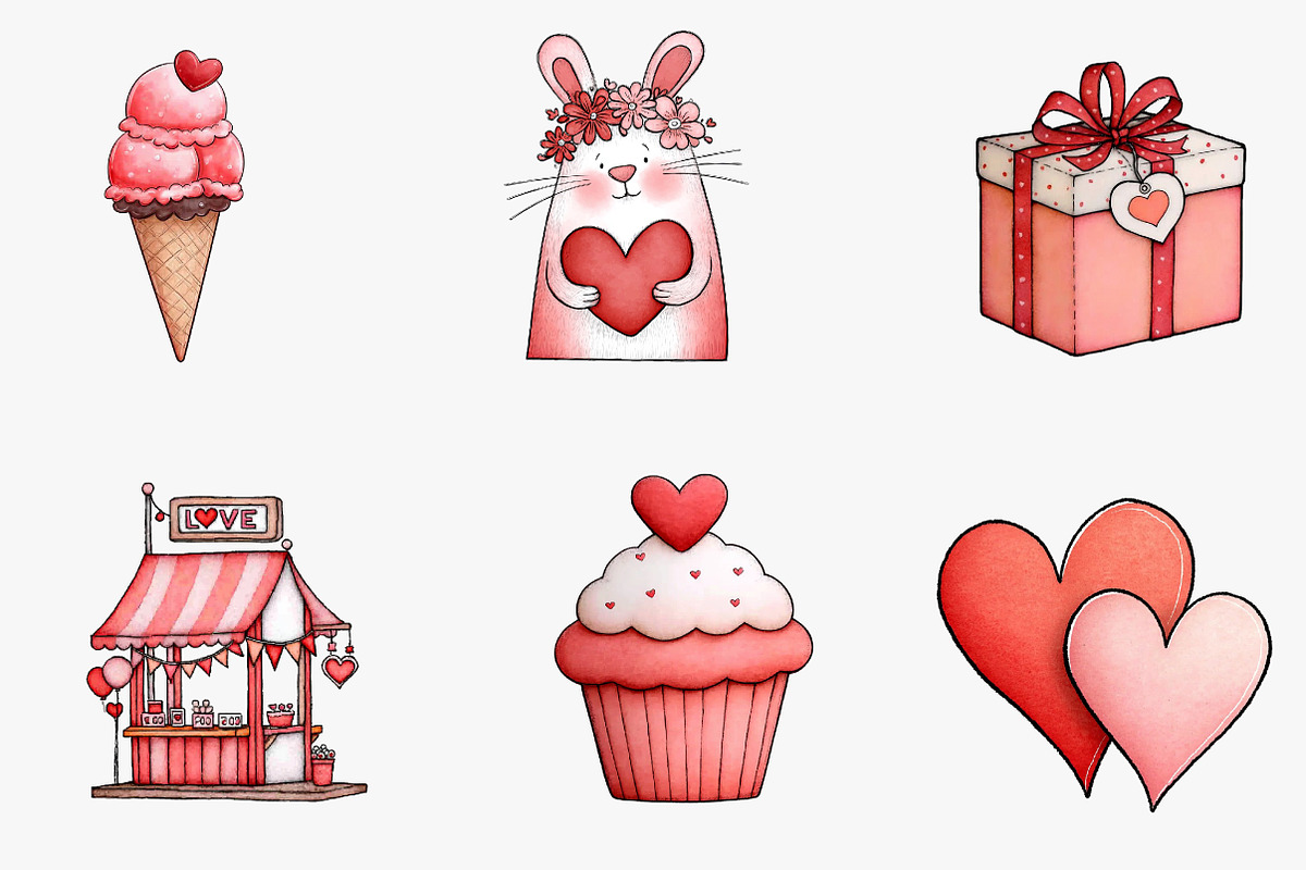 valentine's Sublimation clipart, an Illustration by CreationArt (Photo 5 of 6)