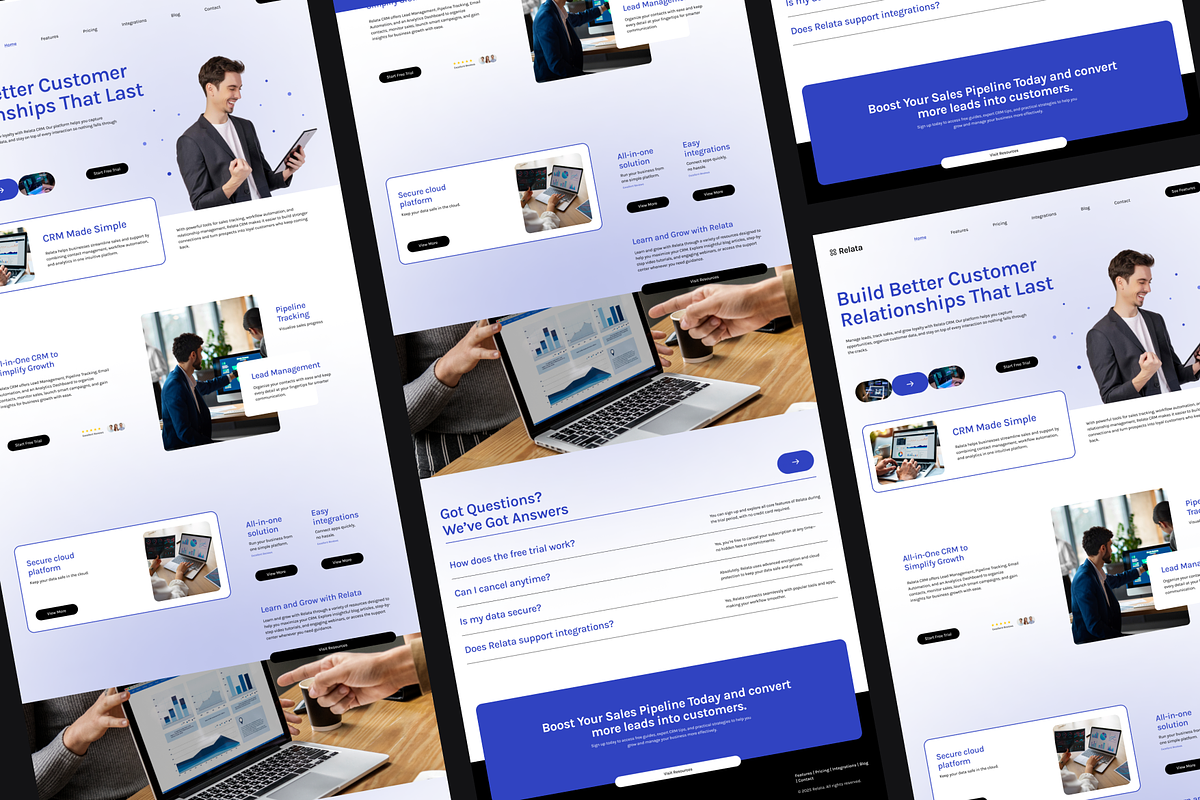 Figma CRM Landing Page, a Landing Page Template by Musara (Photo 2 of 6)
