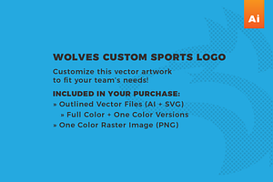 Wolves Custom Sports Logo