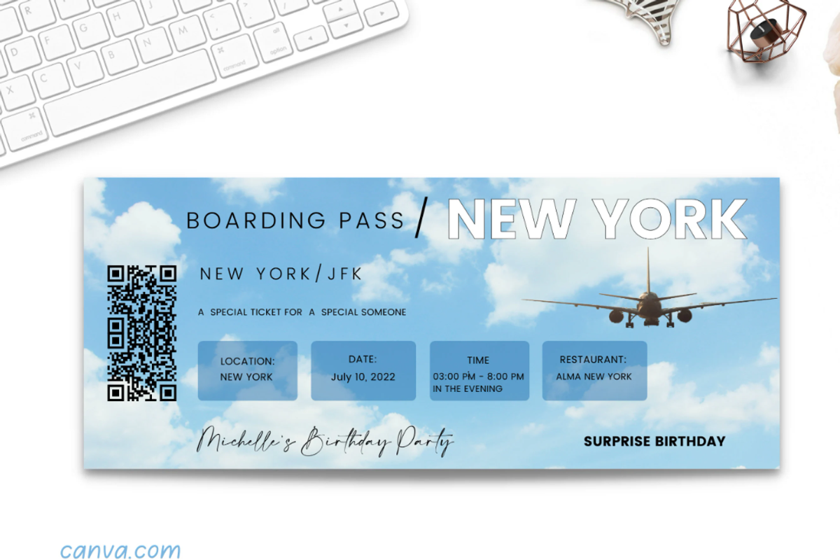Editable Boarding Pass Template, a Card Template by YasdeyDesigns (Photo 2 of 7)