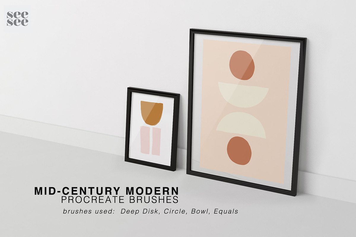 Procreate Mid Century Modern Brushes, a Brush Add-On by CC CREATIVE CO (Photo 9 of 17)