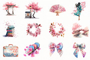 Watercolor Japanese Summer Clipart, an Illustration by Designworld (Thumbnail 3 of 4)