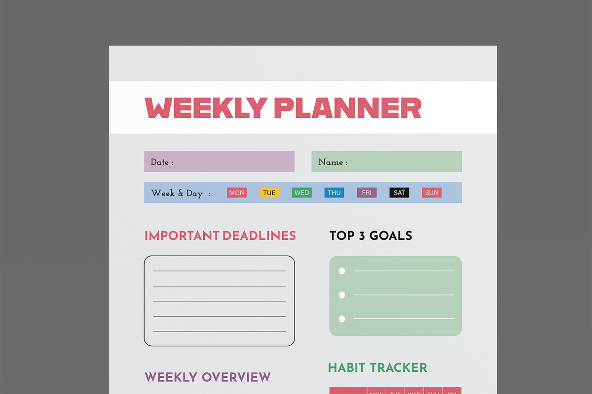 Weekly and Daily Planner Template