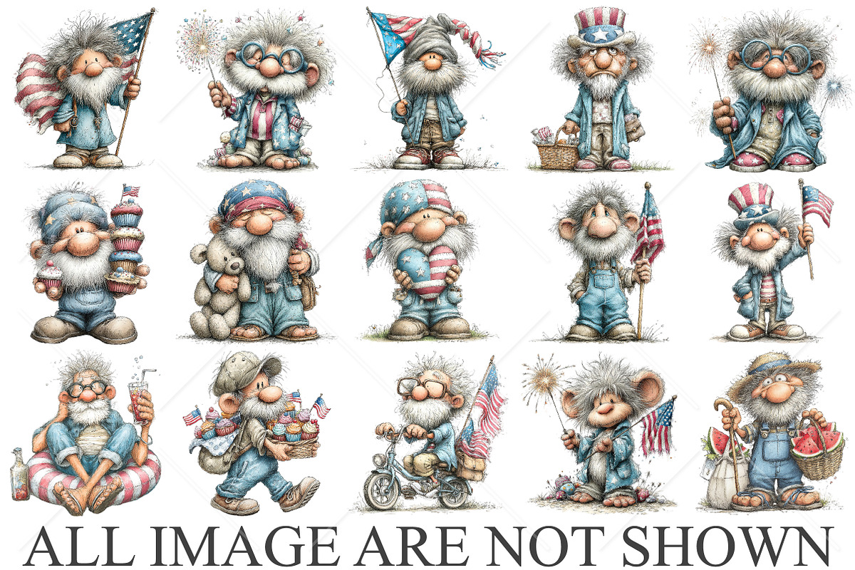 Whimsical 4th of July Grandpa PNG, a Seasonal Illustration by Canvas Craft (Photo 4 of 10)