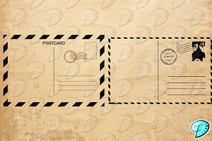 Vintage Postcard Stamp PNGs And SVGs