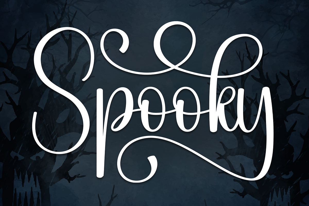 Spooky | Script Font, a Handwritten Font by Scratchones (Photo 1 of 8)