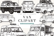 Van Line Art Clipart  Bundle, a Transportation Illustration by BusyDaydesign (Thumbnail 1 of 8)