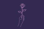 Illustration Hand Hold Rose Flower, a Branding & Logo Template by Signatoro (Thumbnail 3 of 3)
