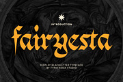 Fairyesta - Blackletter Gothic Font, a Blackletter Font by Typia Nesia (Thumbnail 1 of 12)