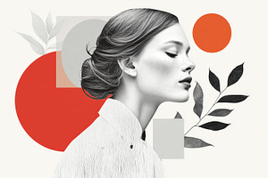 Minimalist modern collage of a woman, a Person Photo by MistyDay
