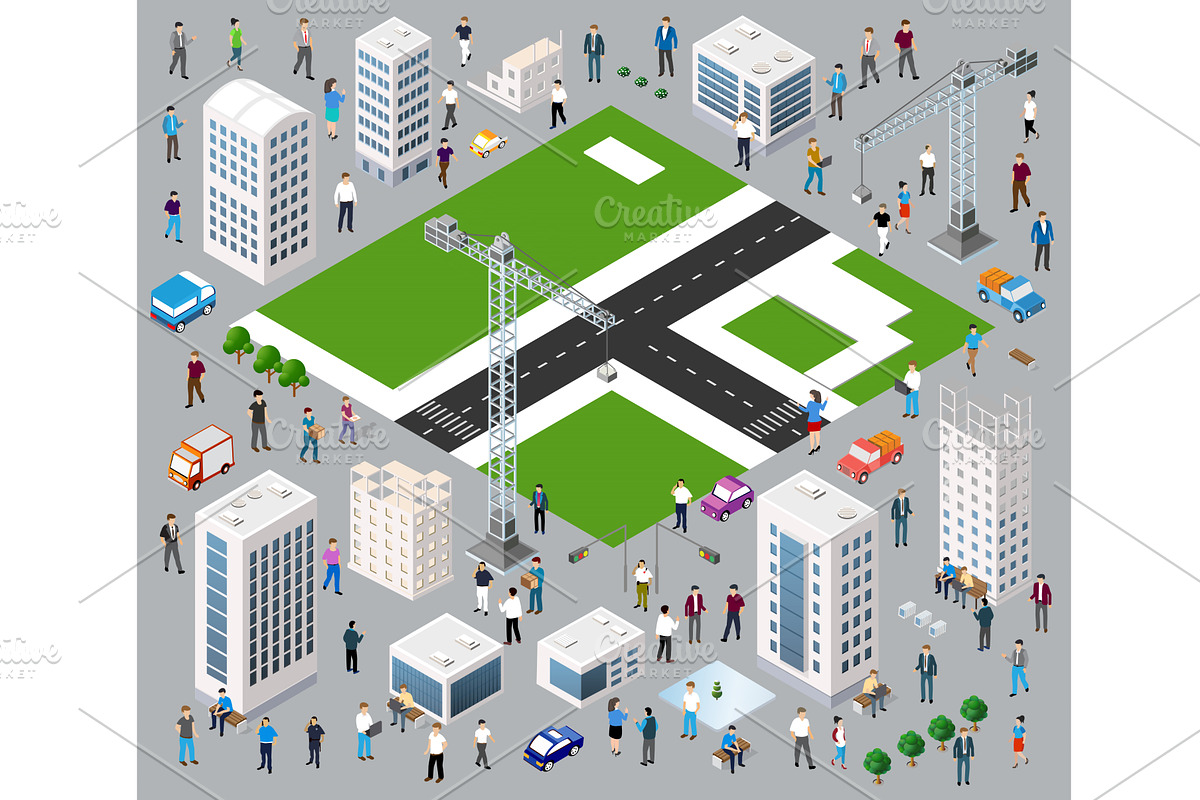 3D isometric rendering of industrial, an Object Illustration by AlexZeL (Photo 1 of 3)