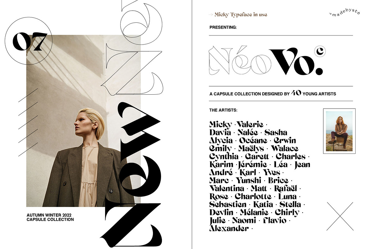 MICKY — REGULAR, OUTLINE & BONUS, a Serif Font by Madebysté. (Photo 4 of 10)