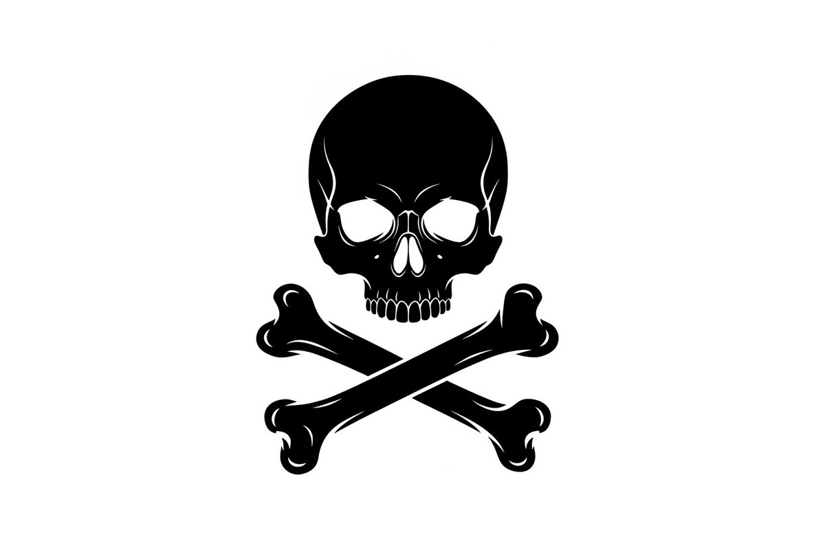 Skull & Crossbones Silhouette Vector, an Illustration by jahid234 (Photo 7 of 51)