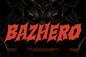 Bazhero - Action Horror Game Font