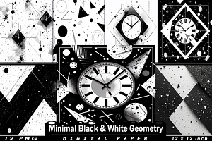 Minimal New Year Geometry & Confetti, a Background Graphic by Printable Treasure