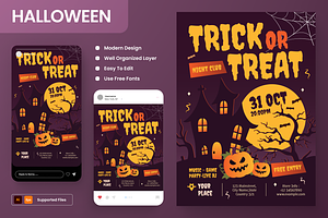Modern Halloween Flyer Set, a Flyer Template by Annora Studio