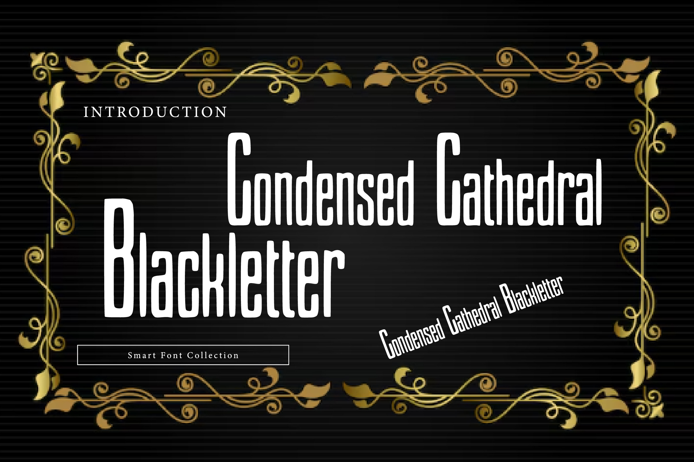 Condensed Cathedral Blackletter, a Blackletter Font by Wow Magic