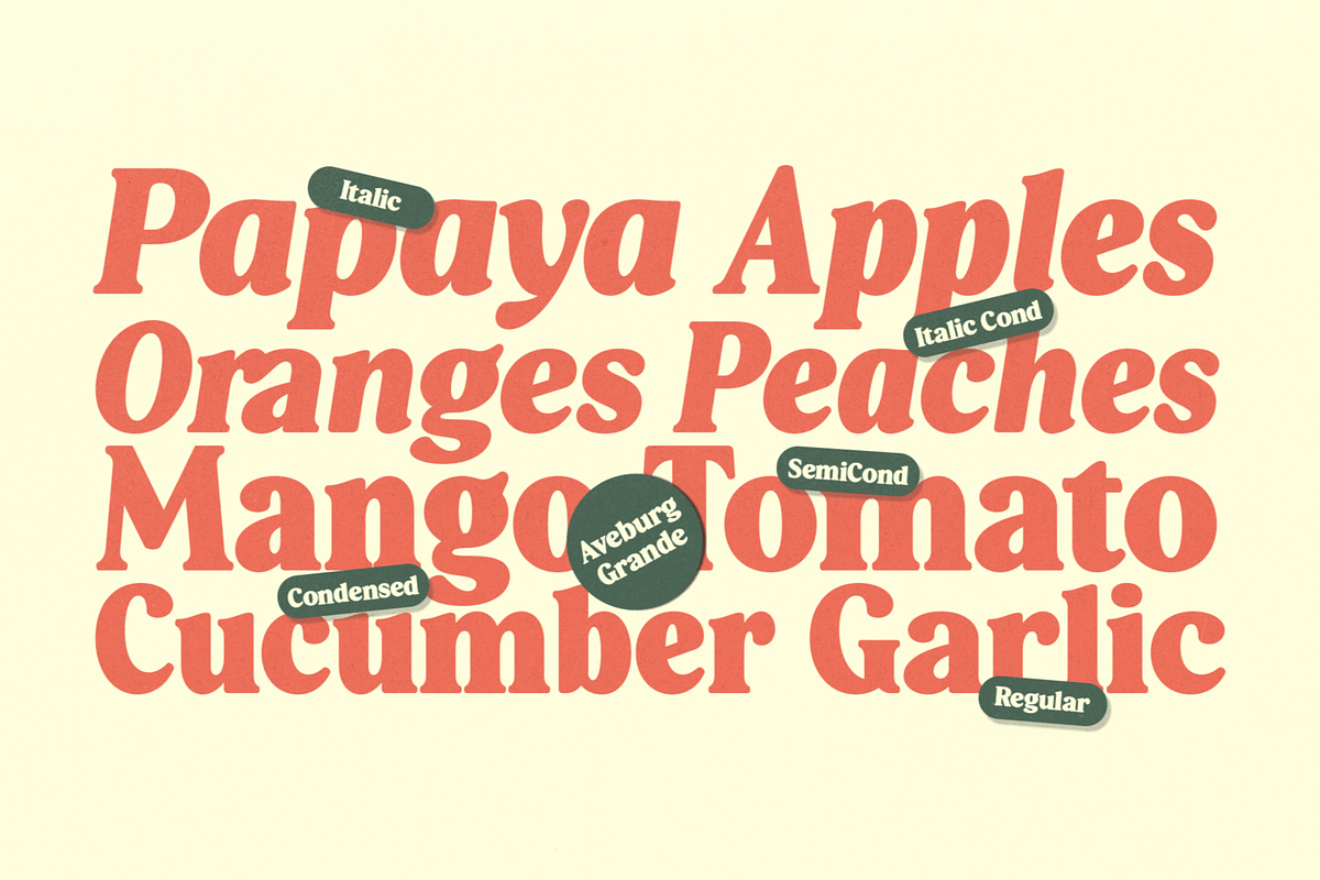 Aveburg Grande - Retro Chunk, a Serif Font by Shapespired Design (Photo 11 of 22)