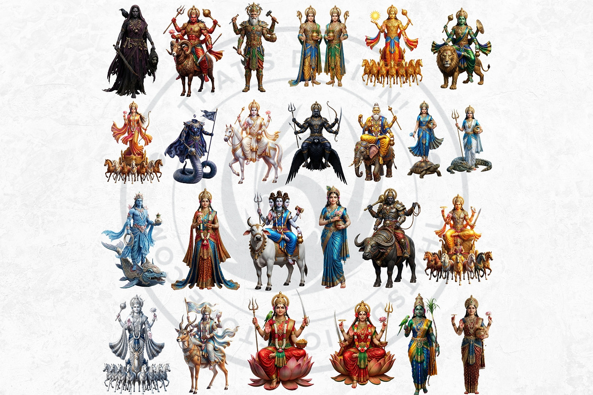 Hindu Gods Pantheon cliparts V2, a Person Illustration by ThatsDesignArt (Photo 8 of 12)