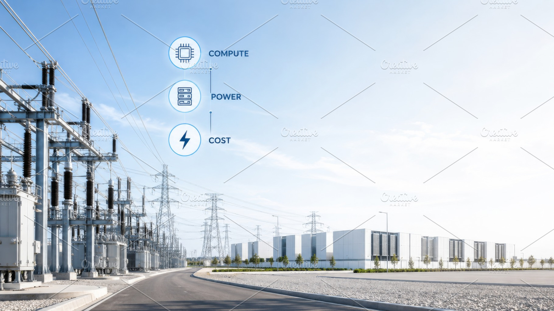 Power station with surrounding infra, a Photo by Dvoevnore photos