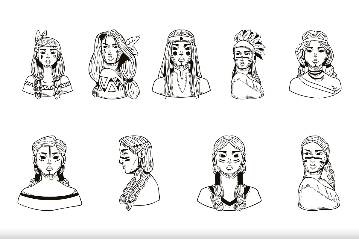 Native American Girl Minimal Set