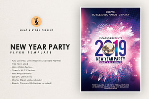 New Year Party, a Flyer Template by What a Story