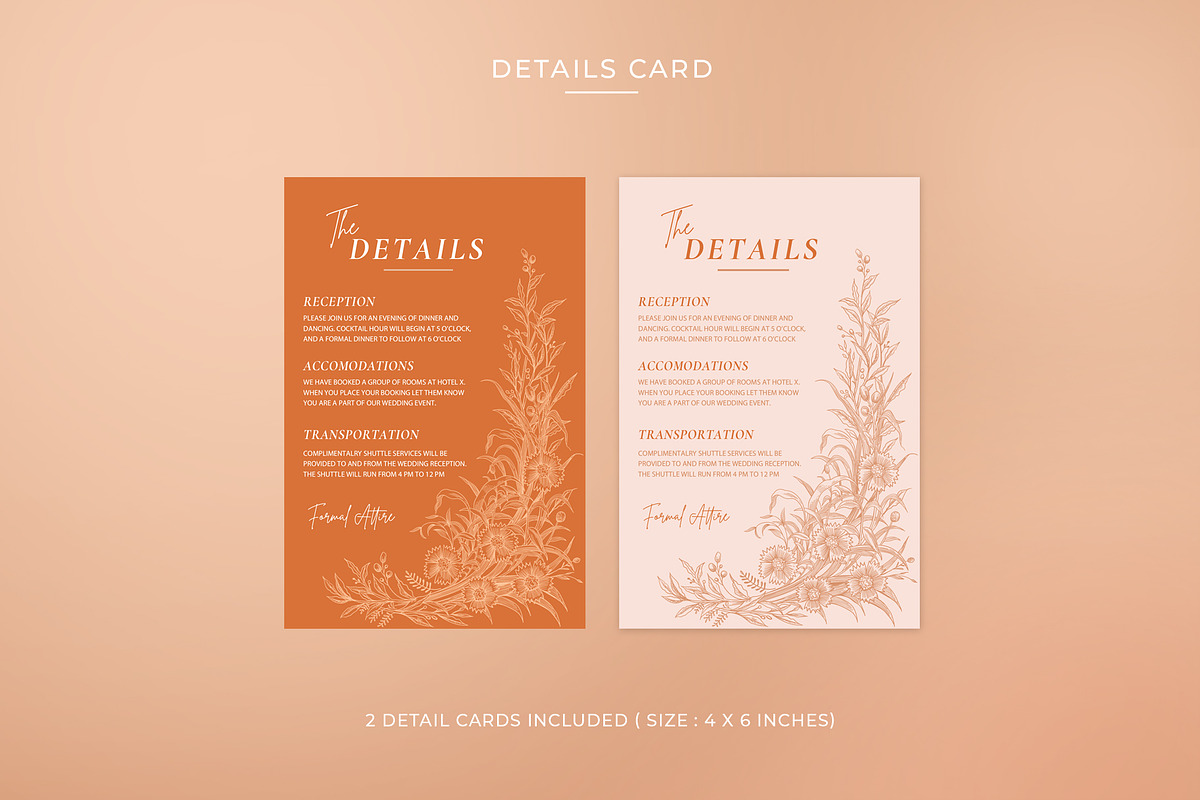 Peach Floral Wedding Templates, a Print Template by Shwet Art (Photo 5 of 10)