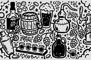 Whiskey, Craft Beer & Spirits Doodle, a Food Illustration by Huza Studio (Thumbnail 7 of 10)