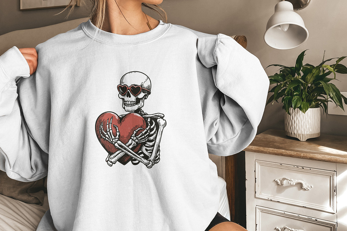 Skeleton Hugging a Heart PNG, Funny, an Illustration by SharpMarketplace (Photo 9 of 9)