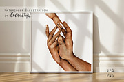 Our Family Holding Hands Watercolor, a Person Illustration by EkaterinaViArt (Thumbnail 4 of 5)