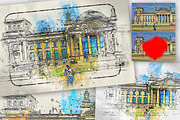 Pen Watercolor Photoshop Action, an Action Add-On by GorynArt (Thumbnail 2 of 23)