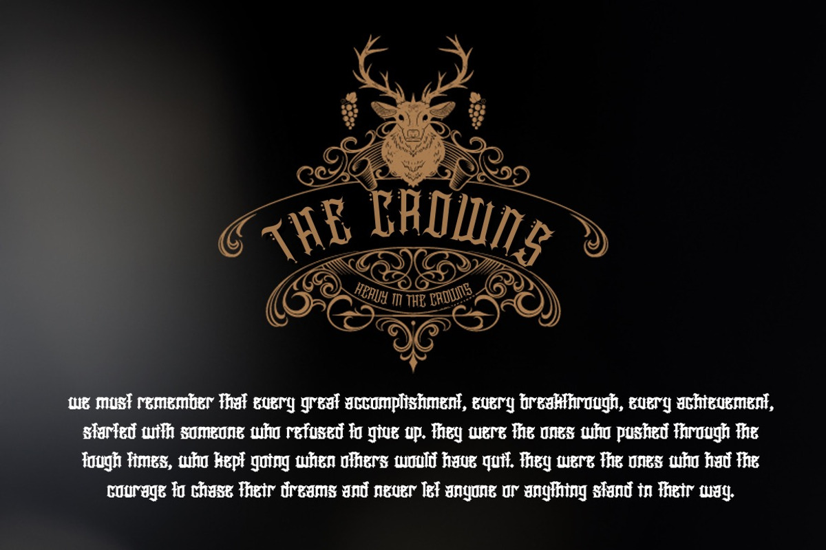 Heavier Crowns - Display Blackletter, a Blackletter Font by Dhabee (Photo 15 of 16)