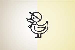 Swag Duck With Hat Logo Template