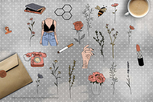 Fall Clipart - Flowers And Tattoos