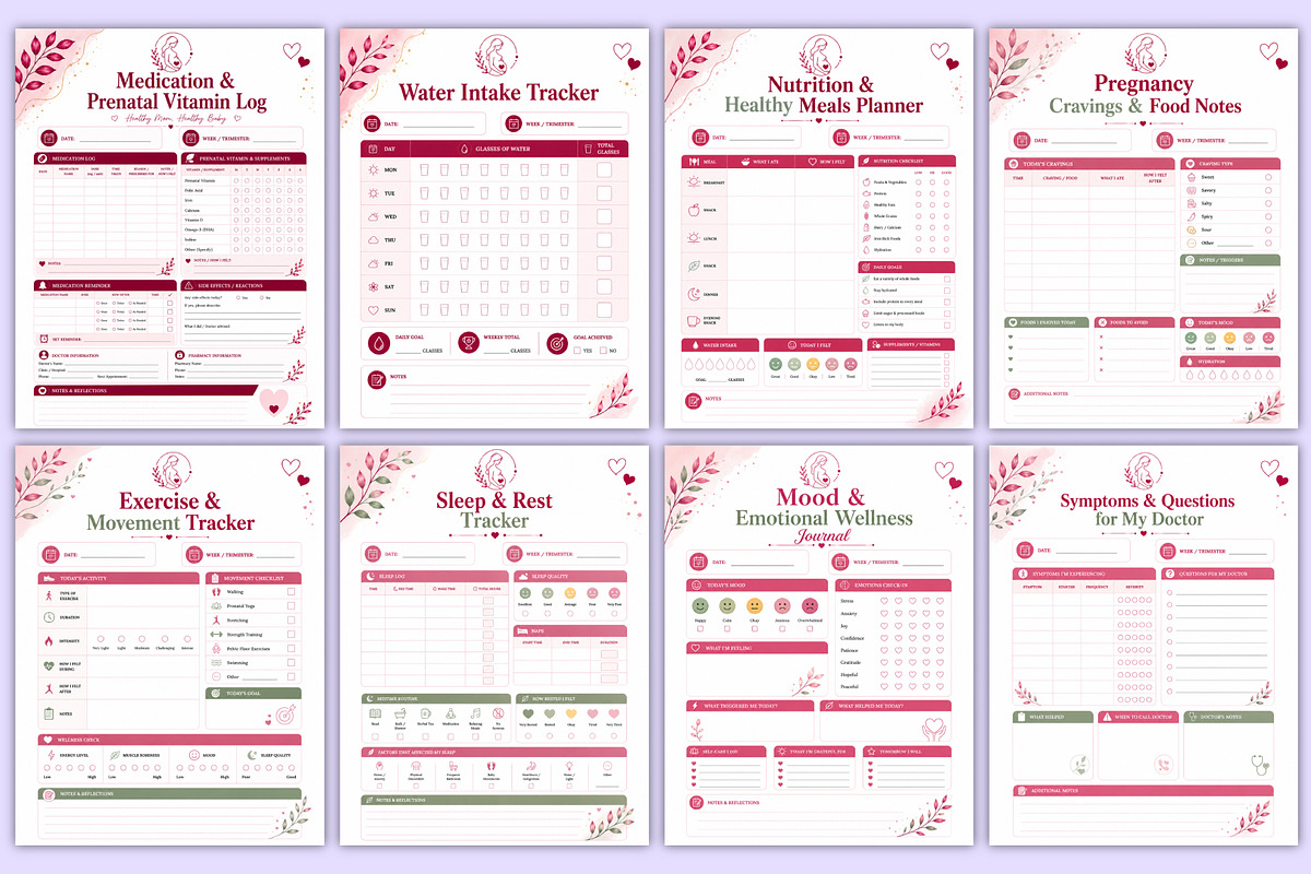 2027 Pregnancy Planner | Pregnancy, a Stationery Template by Mustafiz (Photo 4 of 5)