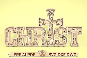 Multilayer Christ Scene Art svg