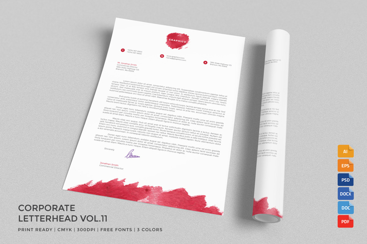 Corporate Letterhead 11 with MS Word, a Stationery Template by ND Design (Photo 1 of 9)