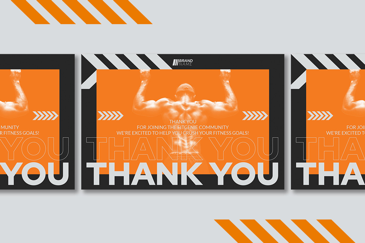 Gym Center - Thank You Card, a Card Template by StreaksideStd (Photo 2 of 3)
