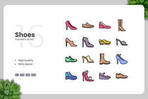 Shoes Colored Icons, an Icon by Upnowgraphic