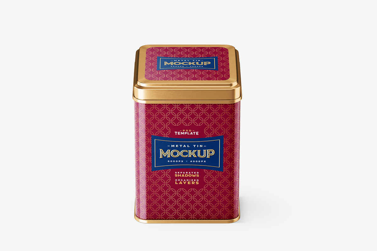 Square Tin Can Mockup Set, a Cups & Container Mockup by Deeplab (Photo 10 of 16)