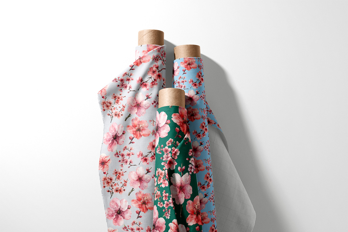 SAKURA Seamless Pattern & Motifs, a Pattern Graphic by AYAKA Studio Co.
