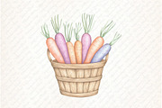Spring Carrots Rabbit Clipart, an Illustration by Watercolor design (Thumbnail 8 of 12)