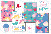 Little Mermaid fun paper, a Pattern Graphic by Poppymoondesign (Thumbnail 2 of 3)