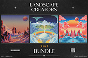 3 in 1 Landscape Creators Bundle, an Object Graphic by Freezerondigital (Thumbnail 1 of 50)