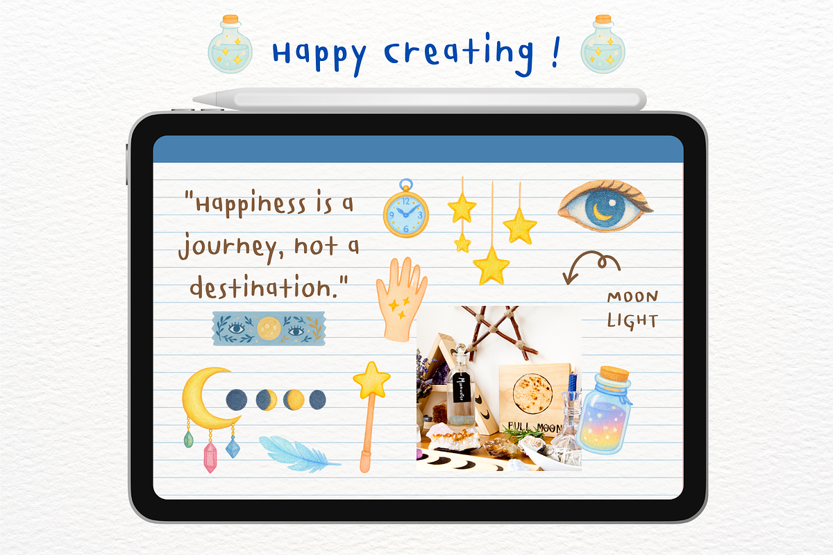 Moon Ritual Goodnotes Stickers, an Illustration by mimimeow (Photo 3 of 3)