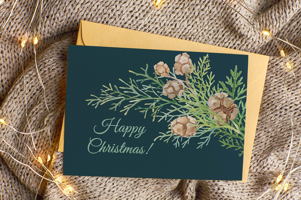 Winter greenery floral clipart, a Decorative Illustration by My Wondercolor (Photo 6 of 6)