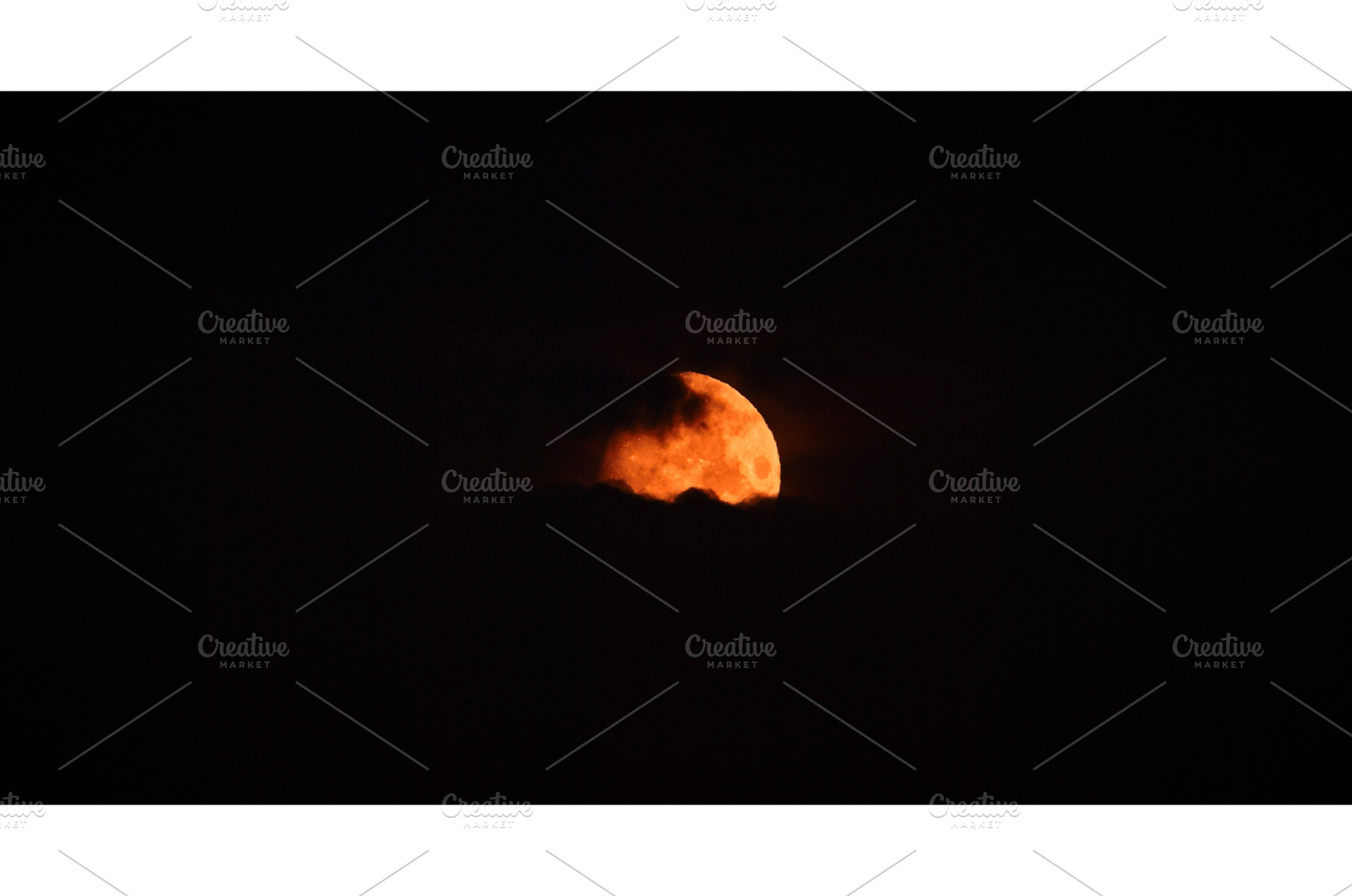 Full orange moon Moonrise in Dark, a Nature Photo by Our Amazing World