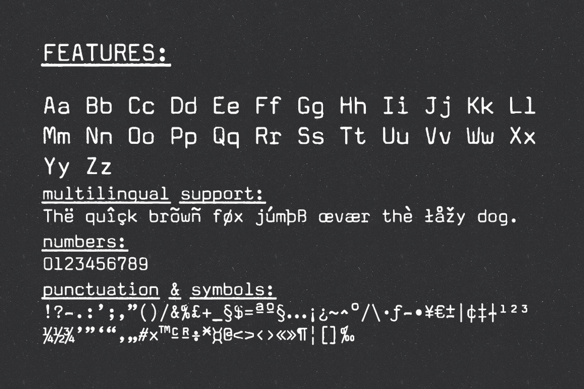 Amateur Typewriter monospaced font preview 2